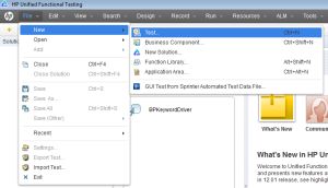Creating a new test in UFT