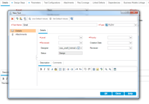 HP ALM Business Components Type FLOW