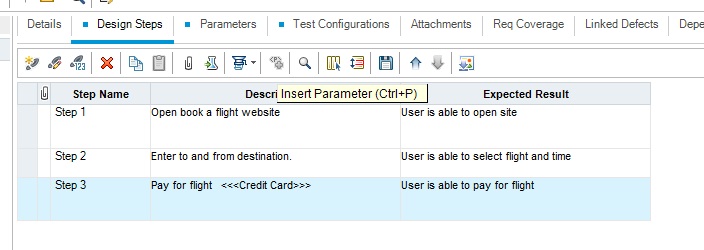 Step 2 HP ALM Test Configurations Insert Parameter